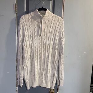 Croft & Barrow Men's Zip Up Sweater - Cream